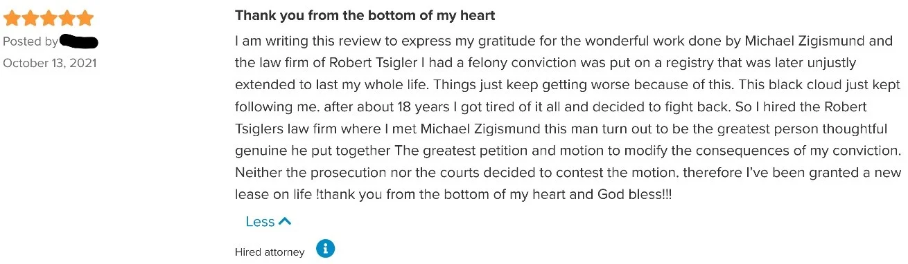 Tsigler Law’s Latest Successful Sora Modification